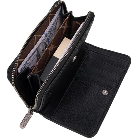 Large Capacity Wallets Women Black - Picture 3 of 6